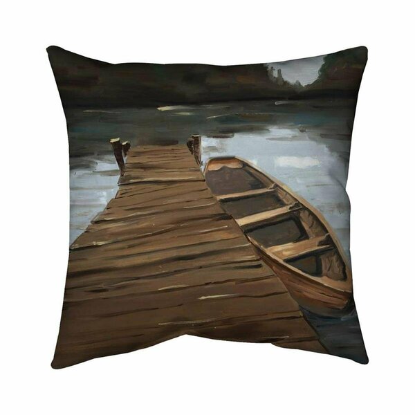 Begin Home Decor 20 x 20 in. Lake Dock & Boat-Double Sided Print Indoor Pillow 5541-2020-CO110